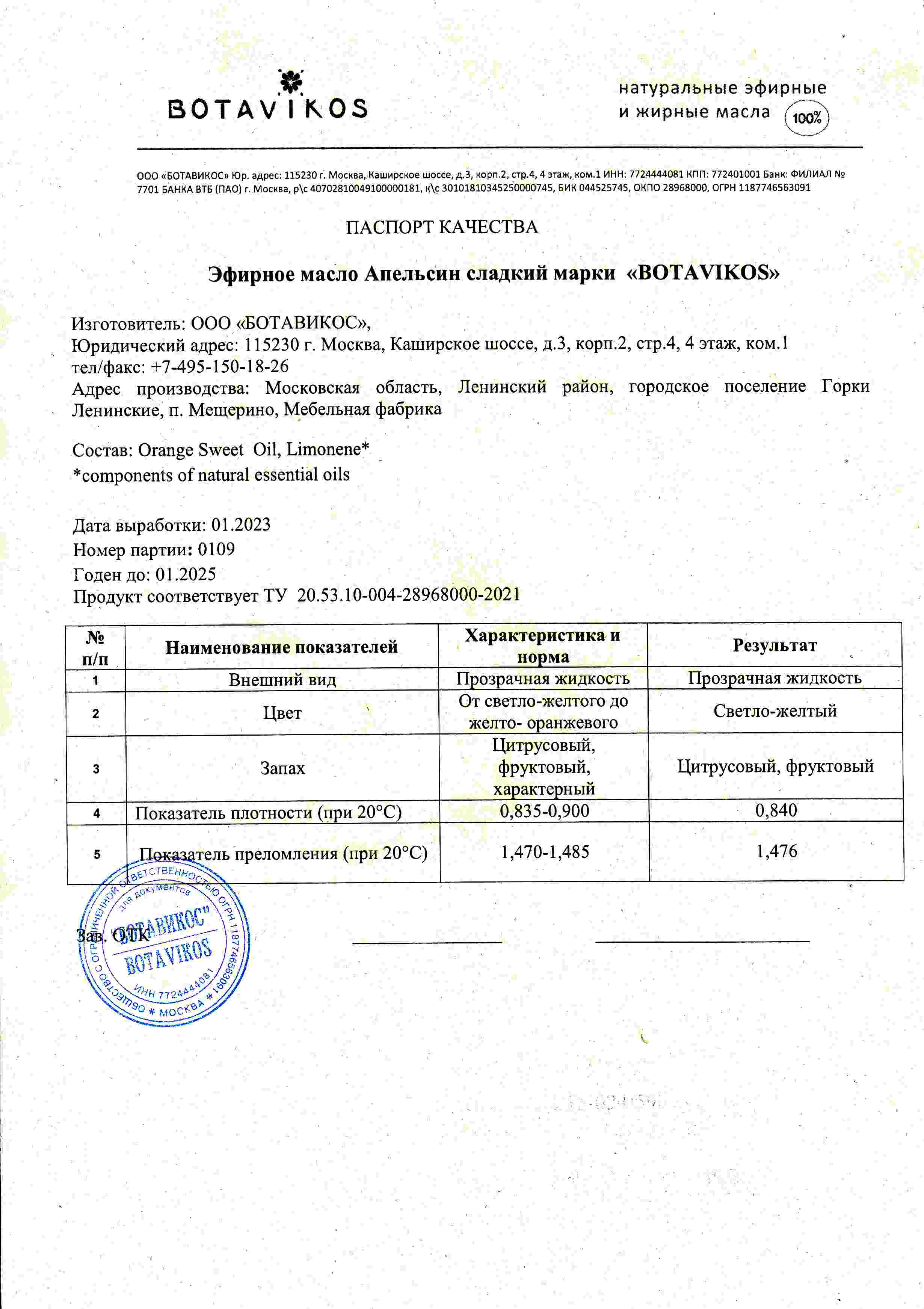 Паспорт №012023